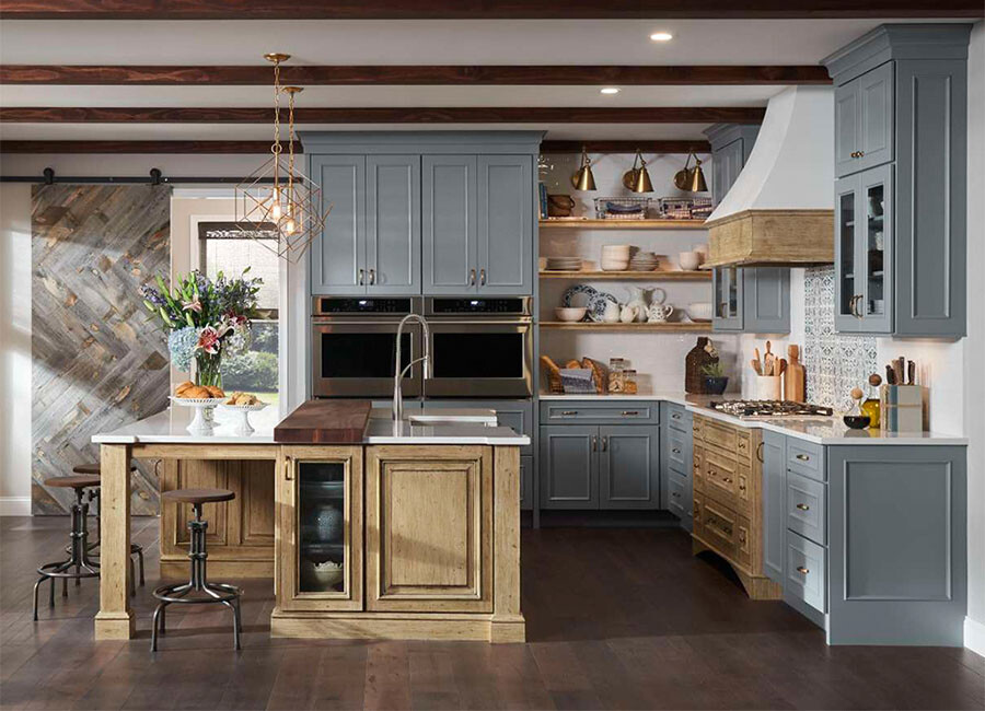Traditional American country kitchen cabinet