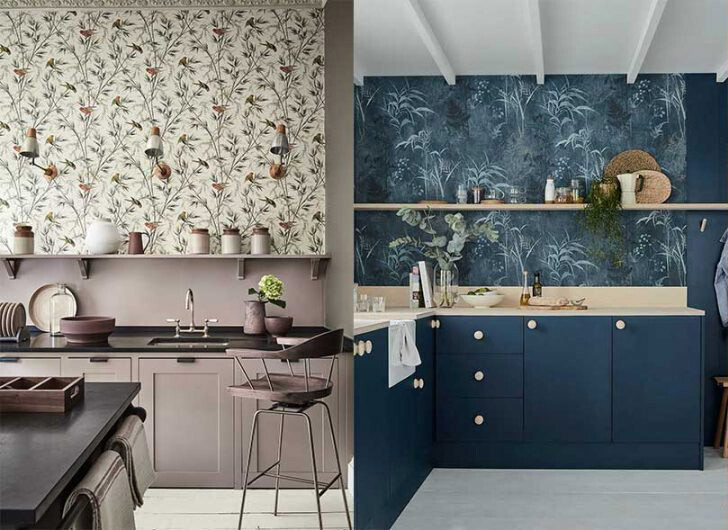patterned wallpaper for kitchen