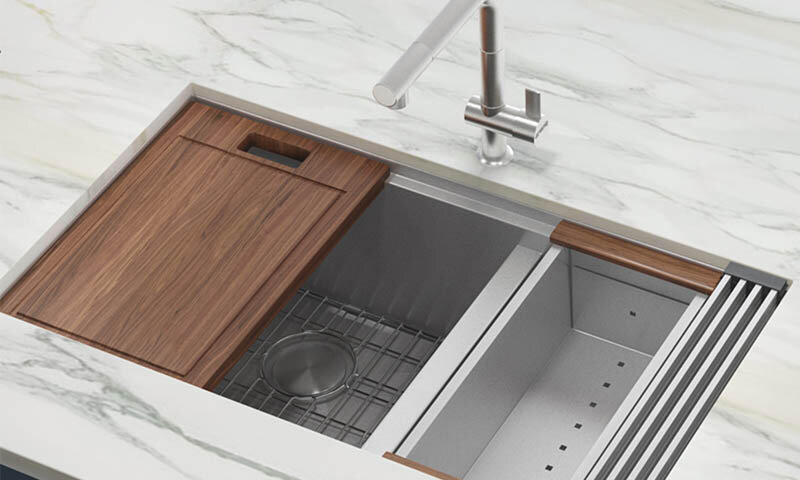 Double kitchen sink design