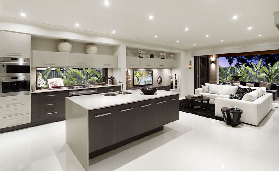 open kitchens combined with living rooms